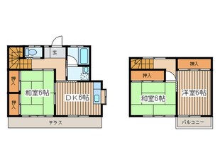 保田貸家Dの物件間取画像